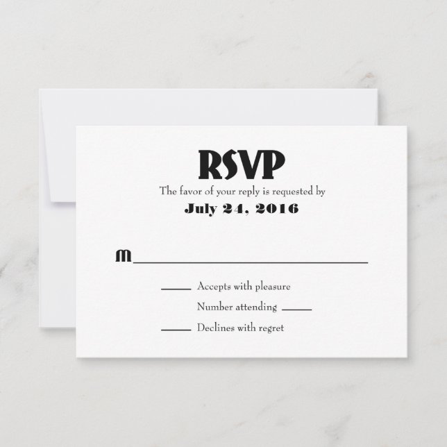 Cartes RSVP simples de mariage (Devant)