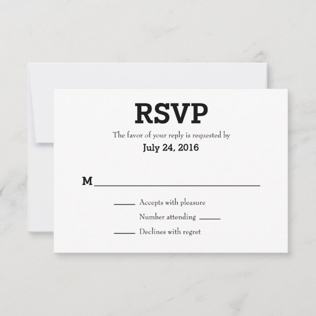 Cartes RSVP simples de mariage (Devant)