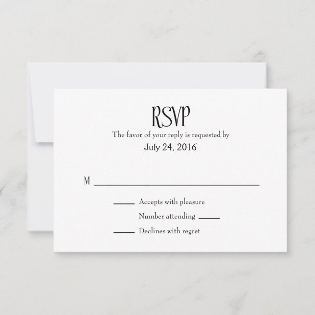 Cartes RSVP simples de mariage (Devant)