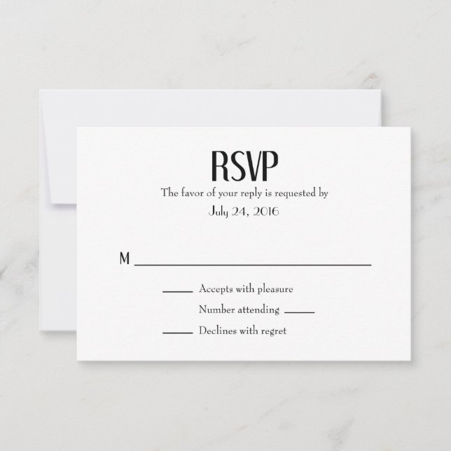 Cartes RSVP simples de mariage (Devant)