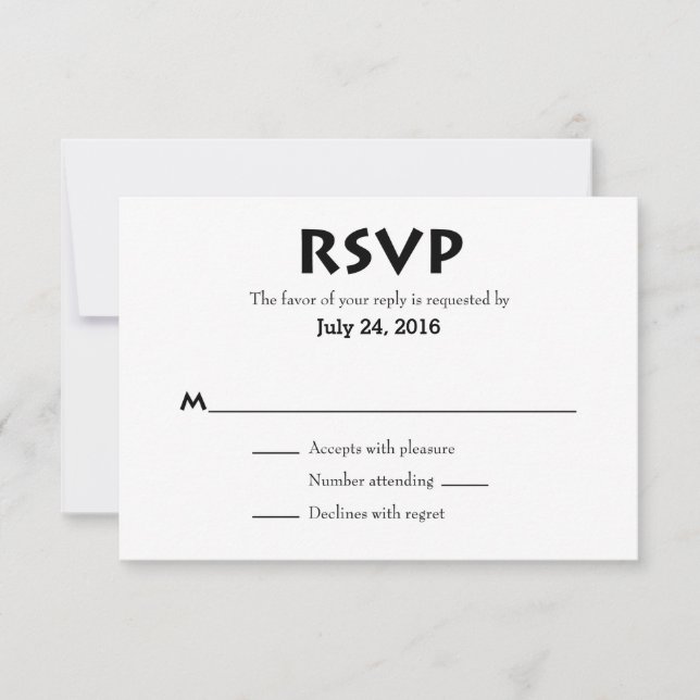 Cartes RSVP simples de mariage (Devant)