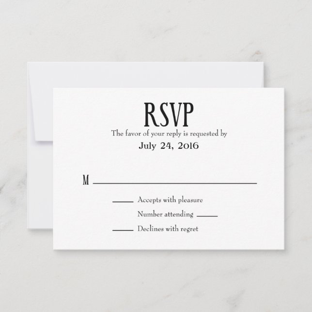 Cartes RSVP simples de mariage (Devant)