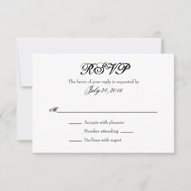 Cartes RSVP simples de mariage (Devant)
