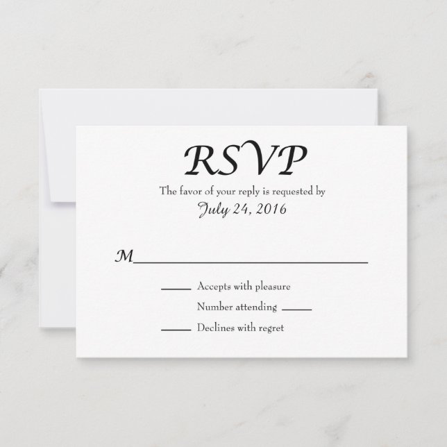 Cartes RSVP simples de mariage (Devant)