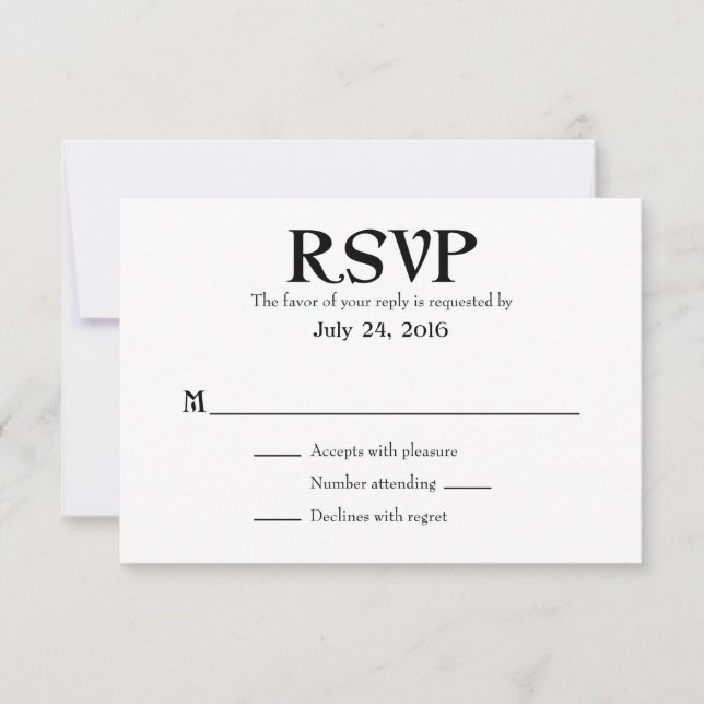 Cartes RSVP simples de mariage (Devant)