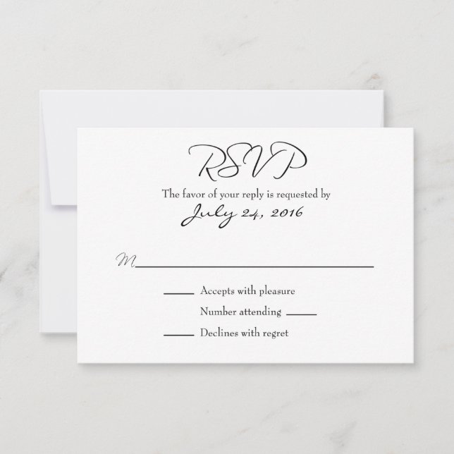 Cartes RSVP simples de mariage (Devant)