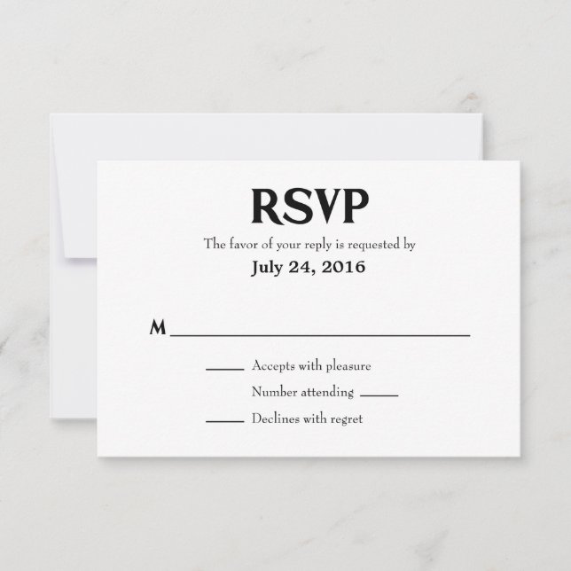 Cartes RSVP simples de mariage (Devant)