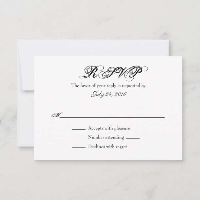 Cartes RSVP simples de mariage (Devant)