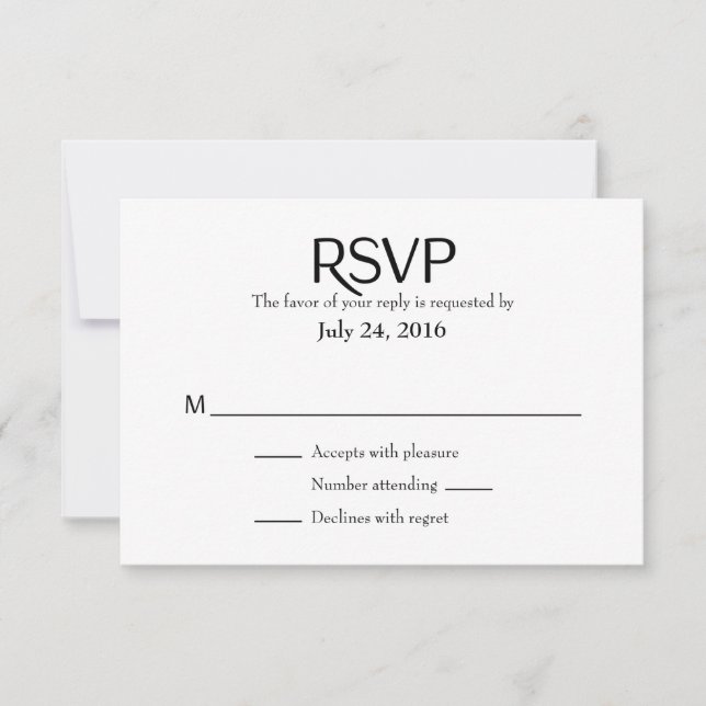 Cartes RSVP simples de mariage (Devant)
