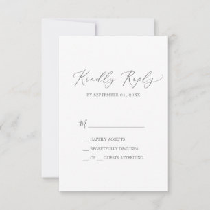 Cartes RSVP simples pour calligraphie en argent