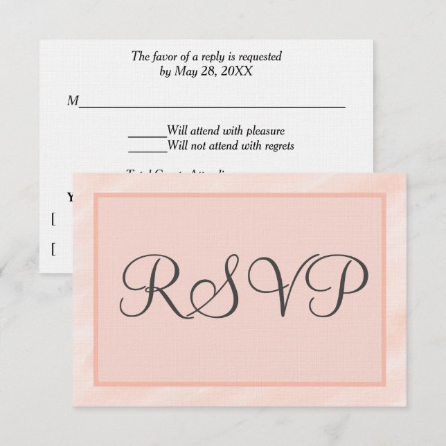 Cartes RSVP Soft Blush géométrique Mariage (Devant / Derrière)