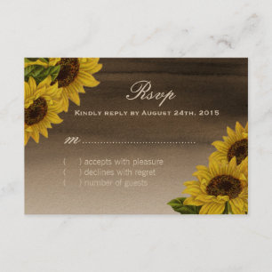 Cartes RSVP Sunflower Watercolor