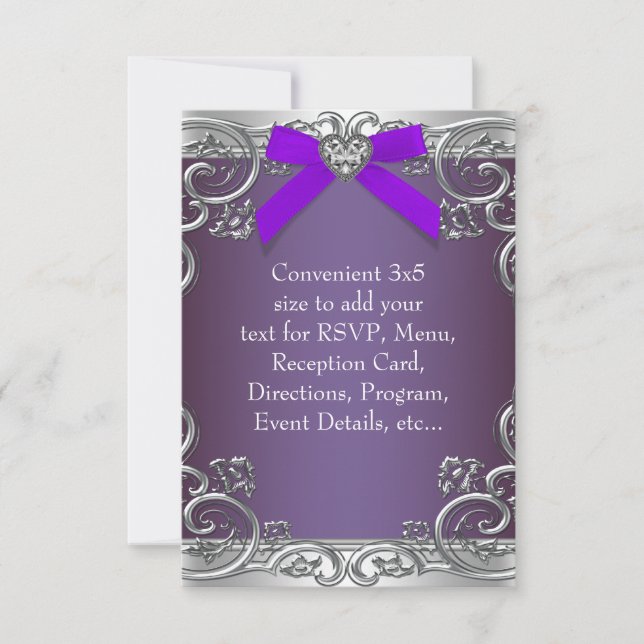 Cartes RSVP tout usage violet (Devant)