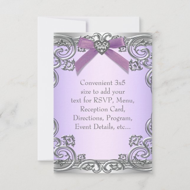 Cartes RSVP tout usage violet (Devant)