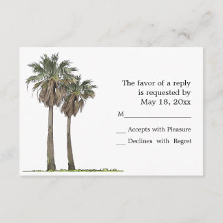 Cartes RSVP Tropical Palm Trees