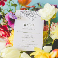 Cartes RSVP verticales Mariage Bouquet débordant