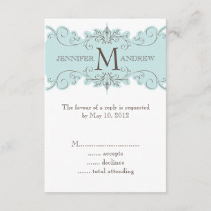 Cartes RSVP Vintages bleues pour Invitations Carré