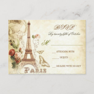 Cartes RSVP vintages mariages - PARIS FRANCE