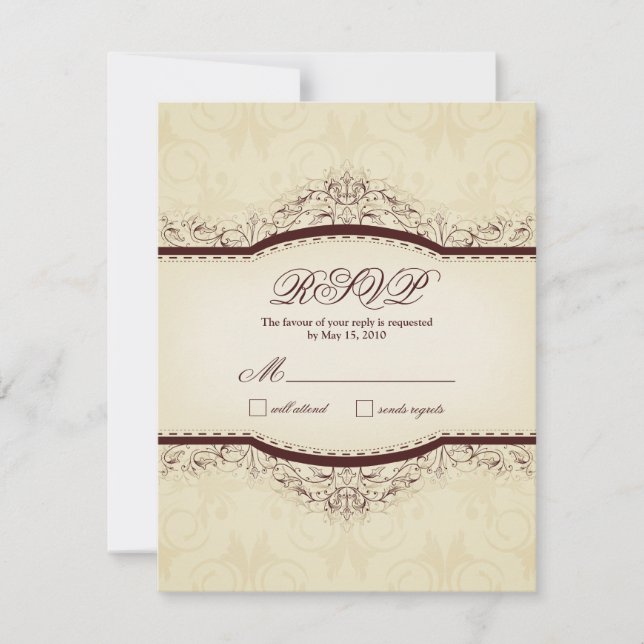 Cartes RSVP Vintages Ornées (Devant)