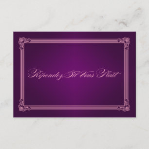 Cartes RSVP violettes de style poster vintage