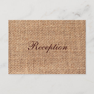Cartes rustiques de réception de mariage de toile