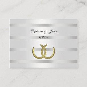Cartes Rustiques Golden Horseshoes Silver Wht Esco