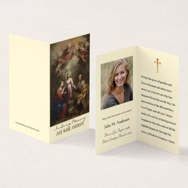 Cartes sacrées du mémorial funéraire catholique (Intérieur et extérieur)