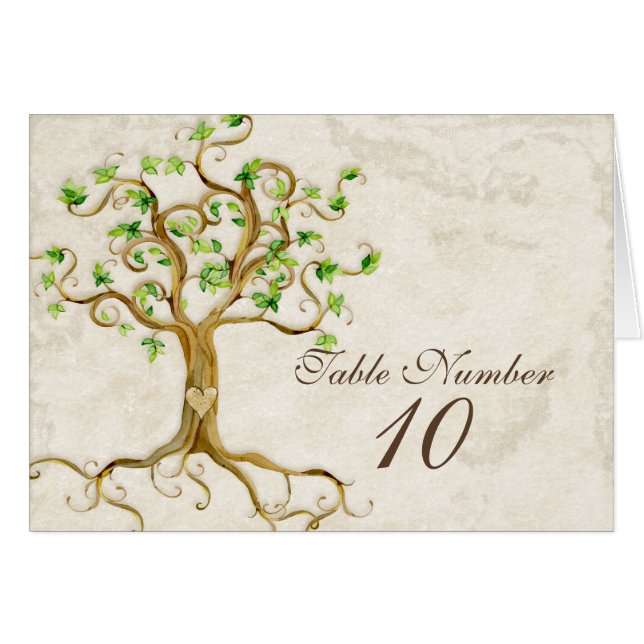 Cartes sages de nombre Antiqued par racines de (Devant Horizontal)