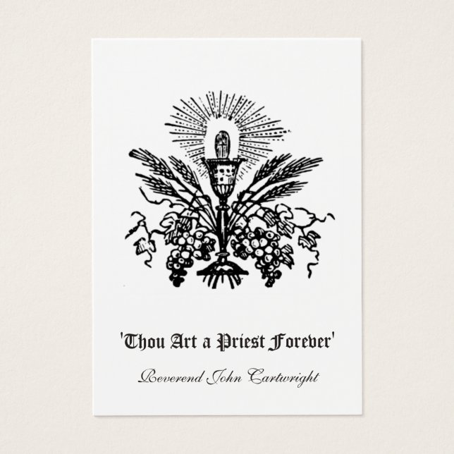 CARTES SAINES DE L'ORDINATION DU PRIÊTRE CATHOLIQU (Devant)