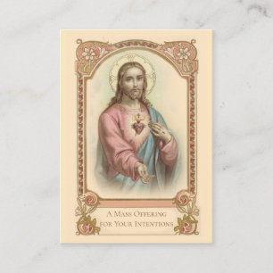 Cartes Saintes Offrande de Messe Jésus