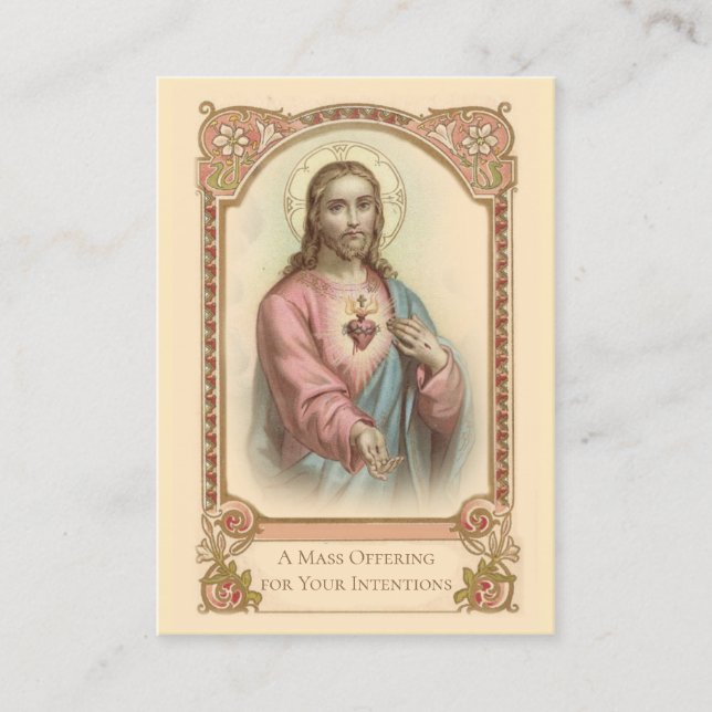 Cartes Saintes Offrande de Messe Jésus (Devant)