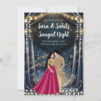 Cartes Sangeet Invitations numériques pour mariage