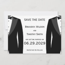 Cartes 'Save The Date' Élégantes Blanches pour Mar