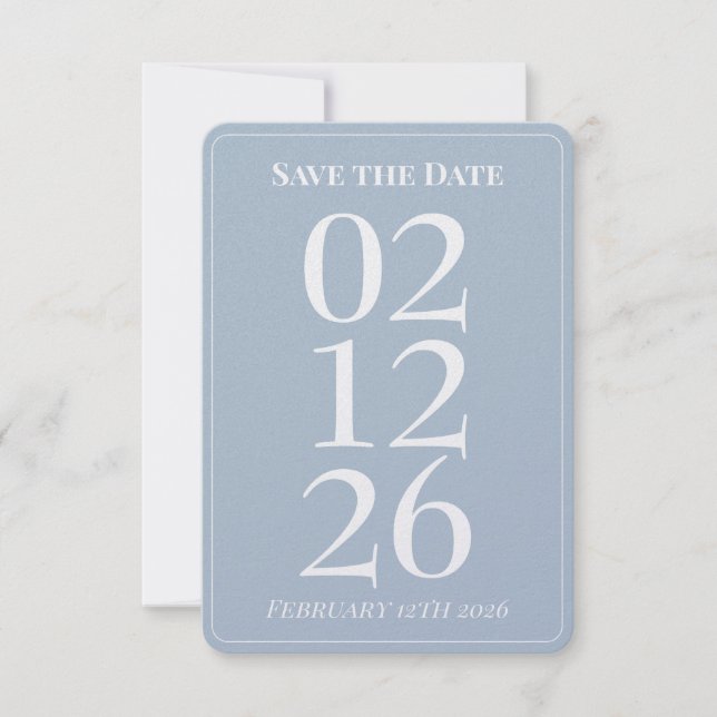 Cartes 'Save the Date' élégantes bleues pour maria (Devant)