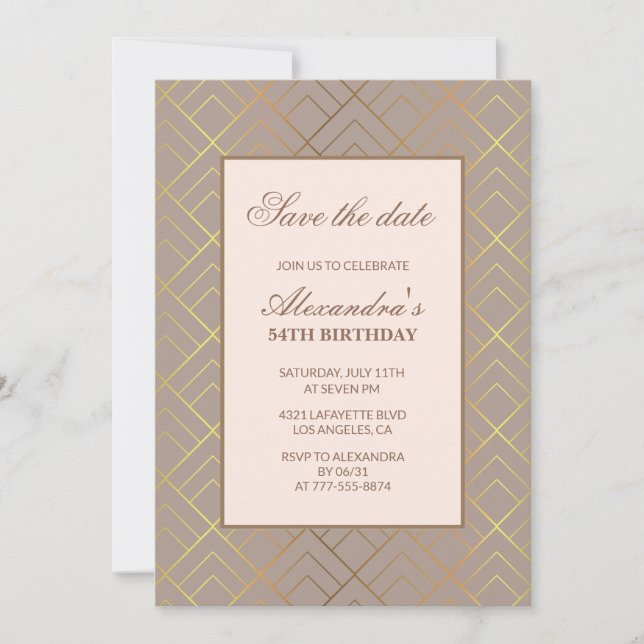 Cartes 'Save the date' élégantes pour 54e annivers (Devant)