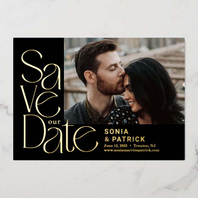 Cartes "Save The Date" pour mariage avec des lettr (Recto)