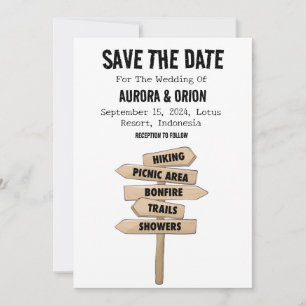 Cartes "save the date" pour mariage en camping