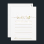 Cartes simples de liste des compartiments Gold Cal<br><div class="desc">Ces cartes simples de liste de seau en calligraphie or sont l'activité parfaite pour une simple réception de mariage ou douche nuptiale. Le design sobre et élégant présente une typographie de script classique et sophistiquée en or. Modifier le libellé pour convenir à tout événement de vie. Le panneau de liste...</div>