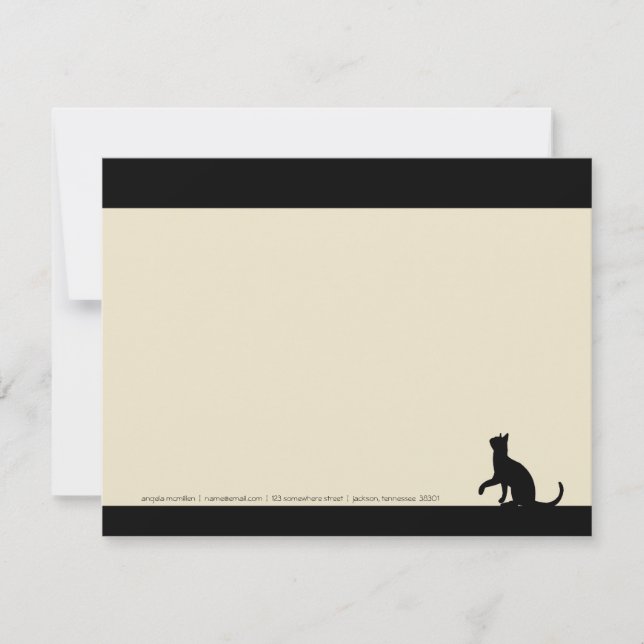 Cartes simples de notes en silhouette pour chats n (Devant)
