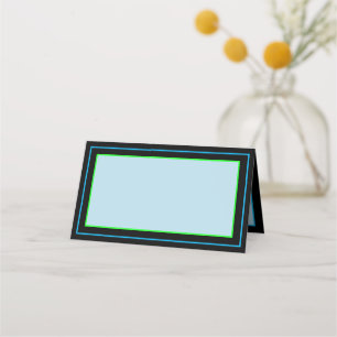 Cartes simples de placement en néon bleu