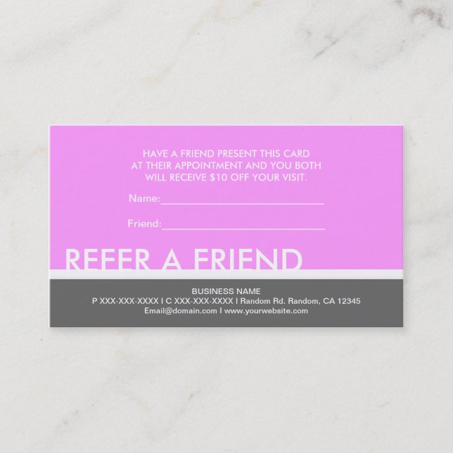 Cartes simples gris rose clair pour inviter un ami (Devant)