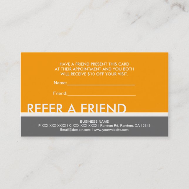 Cartes simples jaune orange gris pour inviter un a (Devant)