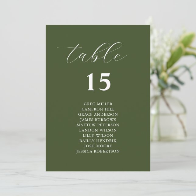 Cartes simples Mariage vert olive (Debout devant)