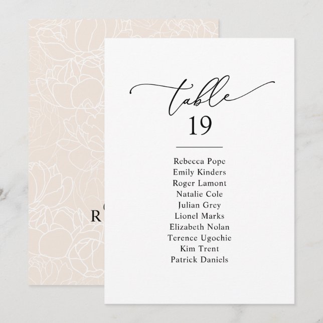 Cartes simples minimalistes pour Mariage (Devant / Derrière)