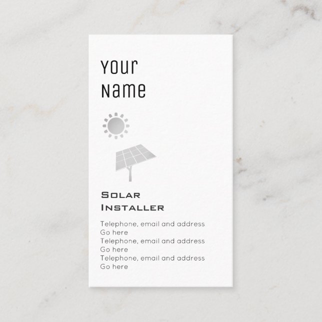 Cartes solaires "essentielles" des prix (Devant)