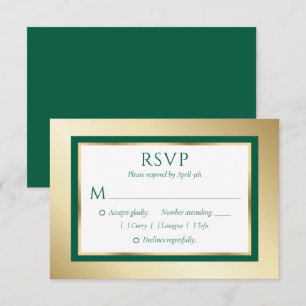 Cartes spéciales Emerald Green et Gold Wedding RSV