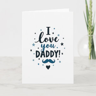 Cartes Teal Stars Je t'aime Papa