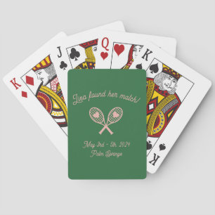 Cartes Tennis Bachelorette Carte de jeu personnalisée
