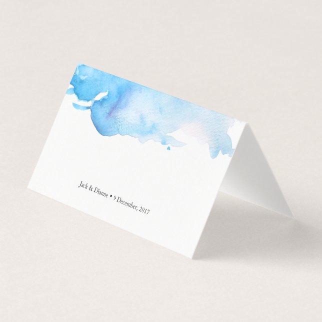 Cartes Tente Blue watercolor | Cartes de placement (Front)