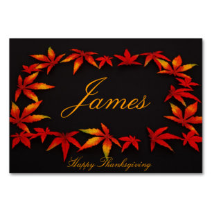 Cartes Thanksgiving Avec Feuilles Automnes